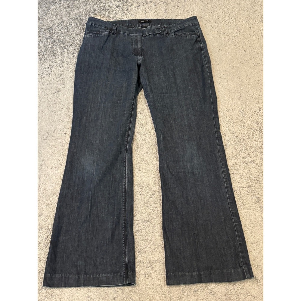 White House Black Market Contour Trouser Jeans Dark Wash Wide Leg Size 14R